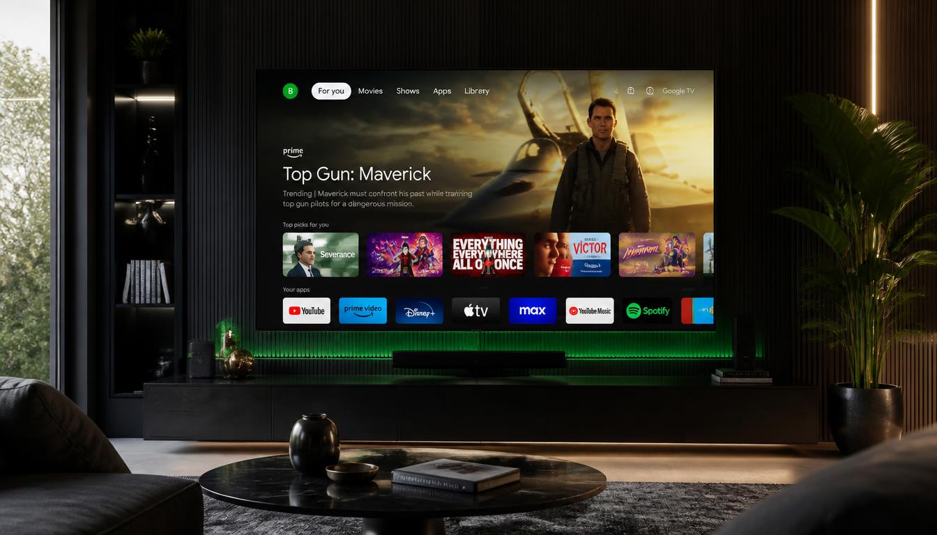 Android TV con aplicación IPTV instalada